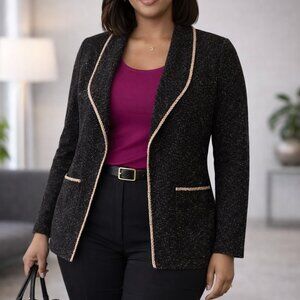 Black and Tan Max Studio Tweed Blazer